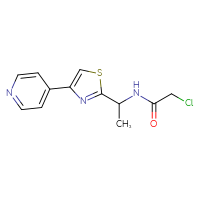 Chemical structure of 2-chloro-N-{1-[4-(pyridin-4-yl)-1,3-thiazol-2-yl]ethyl}acetamide - CSSB01565326968