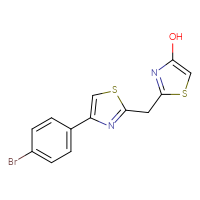 Chemical structure of 2-{[4-(4-bromophenyl)-1,3-thiazol-2-yl]methyl}-1,3-thiazol-4-ol - CSSB00025738481
