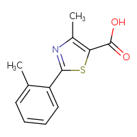 Chemical structure of 4-methyl-2-(2-methylphenyl)-1,3-thiazole-5-carboxylic acid - CSSB00000244955