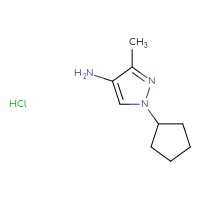 Chemical structure of 1-cyclopentyl-3-methyl-1H-pyrazol-4-amine hydrochloride - CSSB00025717933