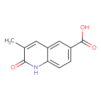 Chemical structure of 3-methyl-2-oxo-1,2-dihydroquinoline-6-carboxylic acid - CSSB00010439987