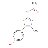 Chemical structure of N-[5-(4-hydroxyphenyl)-4-methyl-1,3-thiazol-2-yl]acetamide - CSSB21253047051