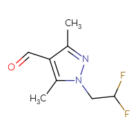 Chemical structure of 1-(2,2-difluoroethyl)-3,5-dimethyl-1H-pyrazole-4-carbaldehyde - CSSB00011741616