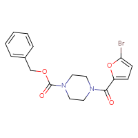 Chemical structure of benzyl 4-(5-bromofuran-2-carbonyl)piperazine-1-carboxylate - CSSB00106690198