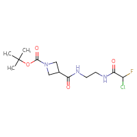 Chemical structure of tert-butyl 3-{[2-(2-chloro-2-fluoroacetamido)ethyl]carbamoyl}azetidine-1-carboxylate - CSSB21106292397