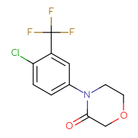 Chemical structure of 4-[4-chloro-3-(trifluoromethyl)phenyl]morpholin-3-one - CSSB00020651291