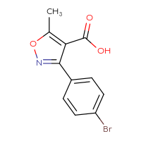 Chemical structure of 3-(4-bromophenyl)-5-methyl-1,2-oxazole-4-carboxylic acid - CSSB00012015888