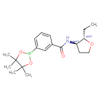 Chemical structure of rac-N-[(2R,3S)-2-ethyloxolan-3-yl]-3-(4,4,5,5-tetramethyl-1,3,2-dioxaborolan-2-yl)benzamide - CSSB21331714225