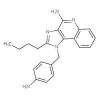 Chemical structure of 1-[(4-aminophenyl)methyl]-2-butyl-1H-imidazo[4,5-c]quinolin-4-amine - CSSB14929136091