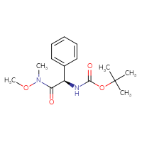 Chemical structure of tert-butyl N-[(R)-[methoxy(methyl)carbamoyl](phenyl)methyl]carbamate - CSSB00046294010