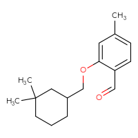 Chemical structure of 2-[(3,3-dimethylcyclohexyl)methoxy]-4-methylbenzaldehyde - CSSB02232199615