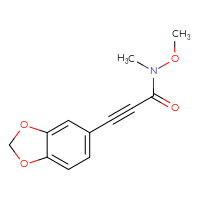 Chemical structure of 3-(2H-1,3-benzodioxol-5-yl)-N-methoxy-N-methylprop-2-ynamide - CSSB01995397412