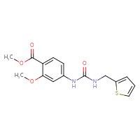 Chemical structure of methyl 2-methoxy-4-({[(thiophen-2-yl)methyl]carbamoyl}amino)benzoate - CSSB00027686028