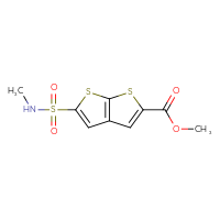 Chemical structure of methyl 5-(methylsulfamoyl)thieno[2,3-b]thiophene-2-carboxylate - CSSB01199113274