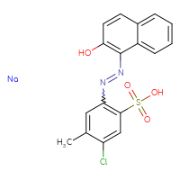 Chemical structure of 5-chloro-2-[2-(2-hydroxynaphthalen-1-yl)diazen-1-yl]-4-methylbenzene-1-sulfonic acid sodium - CSSB14880531765