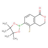 Chemical structure of 5-fluoro-6-(4,4,5,5-tetramethyl-1,3,2-dioxaborolan-2-yl)-3,4-dihydro-1H-2-benzopyran-1-one - CSSB21285254454