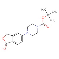 Chemical structure of tert-butyl 4-(1-oxo-1,3-dihydro-2-benzofuran-5-yl)piperazine-1-carboxylate - CSSB03558652781