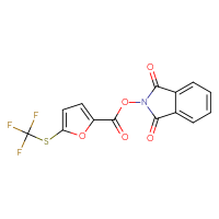 Chemical structure of 1,3-dioxo-2,3-dihydro-1H-isoindol-2-yl 5-[(trifluoromethyl)sulfanyl]furan-2-carboxylate - CSSB00133016117