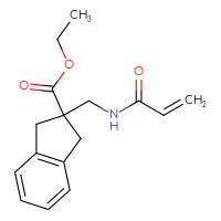 Chemical structure of ethyl 2-[(prop-2-enamido)methyl]-2,3-dihydro-1H-indene-2-carboxylate - CSSB21332079725