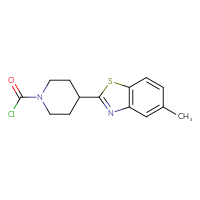Chemical structure of 4-(5-methyl-1,3-benzothiazol-2-yl)piperidine-1-carbonyl chloride - CSSB21224764480