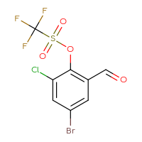 Chemical structure of 4-bromo-2-chloro-6-formylphenyl trifluoromethanesulfonate - CSSB21009689381