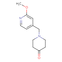 Chemical structure of 1-[(2-methoxypyridin-4-yl)methyl]piperidin-4-one - CSSB00011786999