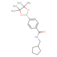 Chemical structure of N-(cyclopentylmethyl)-4-(4,4,5,5-tetramethyl-1,3,2-dioxaborolan-2-yl)benzamide - CSSB00059238778
