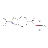 Chemical structure of tert-butyl 2-(1-hydroxyethyl)-4H,5H,6H,7H,8H-[1,3]thiazolo[4,5-d]azepine-6-carboxylate - CSSB20776014095