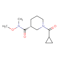 Chemical structure of (3R)-1-cyclopropanecarbonyl-N-methoxy-N-methylpiperidine-3-carboxamide - CSSB21151593487