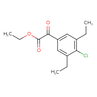 Chemical structure of ethyl 2-(4-chloro-3,5-diethylphenyl)-2-oxoacetate - CSSB21103685649