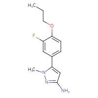 Chemical structure of 5-(3-fluoro-4-propoxyphenyl)-1-methyl-1H-pyrazol-3-amine - CSSB06586423680