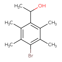 Chemical structure of 1-(4-bromo-2,3,5,6-tetramethylphenyl)ethan-1-ol - CSSB03440202802