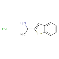 Chemical structure of 1-(1-benzothiophen-2-yl)ethan-1-amine hydrochloride - CSSB00015195009