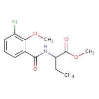 Chemical structure of methyl 2-[(3-chloro-2-methoxyphenyl)formamido]butanoate - CSSB00846403977