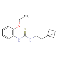 Chemical structure of 3-(2-{bicyclo[1.1.1]pentan-1-yl}ethyl)-1-(2-ethoxyphenyl)thiourea - CSSB21432526657