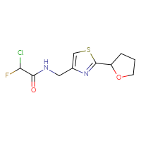 Chemical structure of 2-chloro-2-fluoro-N-{[2-(oxolan-2-yl)-1,3-thiazol-4-yl]methyl}acetamide - CSSB21332125882