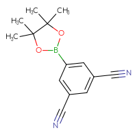 Chemical structure of 5-(4,4,5,5-tetramethyl-1,3,2-dioxaborolan-2-yl)benzene-1,3-dicarbonitrile - CSSB00010187554
