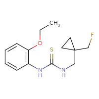 Chemical structure of 1-(2-ethoxyphenyl)-3-{[1-(fluoromethyl)cyclopropyl]methyl}thiourea - CSSB21432526664