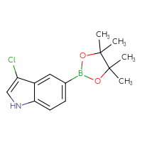 Chemical structure of 3-chloro-5-(4,4,5,5-tetramethyl-1,3,2-dioxaborolan-2-yl)-1H-indole - CSSB00010082637