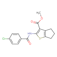 Chemical structure of methyl 2-(4-chlorobenzamido)-4H,5H,6H-cyclopenta[b]thiophene-3-carboxylate - CSSB00028001596