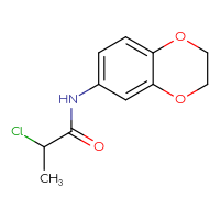 Chemical structure of 2-chloro-N-(2,3-dihydro-1,4-benzodioxin-6-yl)propanamide - CSSB00000183937
