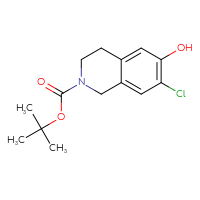 Chemical structure of tert-butyl 7-chloro-6-hydroxy-1,2,3,4-tetrahydroisoquinoline-2-carboxylate - CSSB09893301734