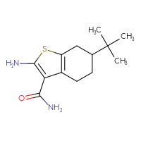 Chemical structure of 2-amino-6-tert-butyl-4,5,6,7-tetrahydro-1-benzothiophene-3-carboxamide - CSSB00000490078