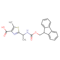 Chemical structure of 2-[1-({[(9H-fluoren-9-yl)methoxy]carbonyl}amino)ethyl]-5-methyl-1,3-thiazole-4-carboxylic acid - CSSB00102677798