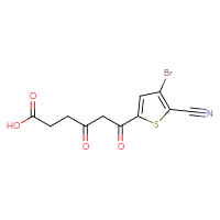 Chemical structure of 6-(4-bromo-5-cyanothiophen-2-yl)-4,6-dioxohexanoic acid - CSSB21432496312