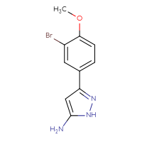Chemical structure of 3-(3-bromo-4-methoxyphenyl)-1H-pyrazol-5-amine - CSSB00011400128
