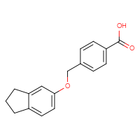 Chemical structure of 4-[(2,3-dihydro-1H-inden-5-yloxy)methyl]benzoic acid - CSSB00015197348