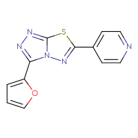 Chemical structure of 4-[3-(furan-2-yl)-[1,2,4]triazolo[3,4-b][1,3,4]thiadiazol-6-yl]pyridine - CSSB00121637406