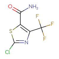 Chemical structure of 2-chloro-4-(trifluoromethyl)-1,3-thiazole-5-carboxamide - CSSB00010783253