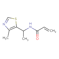 Chemical structure of N-[1-(4-methyl-1,3-thiazol-5-yl)ethyl]prop-2-enamide - CSSB02495722348